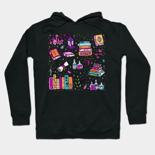 Cute fantasy books and fantasy items illustration for fantasy readers Hoodie